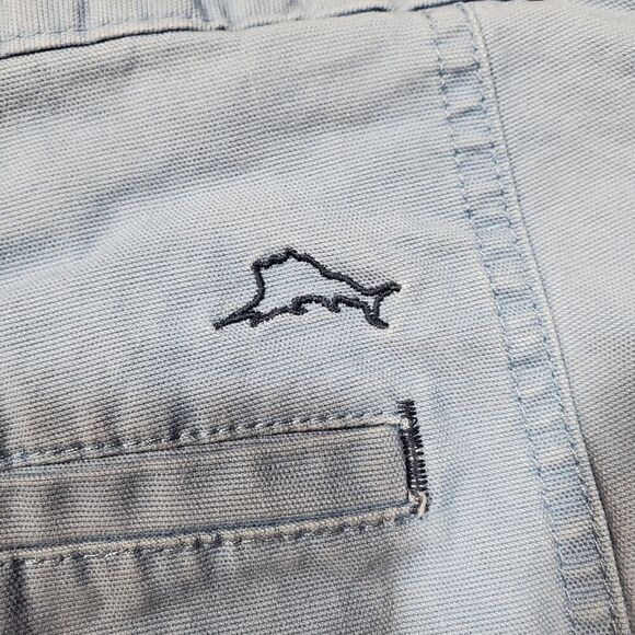 Tommy Bahama Shorts Mens 38 Blue Cargo Regular Fit Flat Front Embroidered Logo - Picture 8 of 10